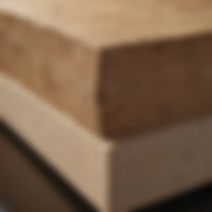 Close-up of wood material used in mattress foundations