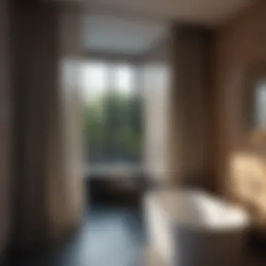 Elevated Privacy with Blackout Curtains Elegant bathroom with blackout curtains enhancing privacy