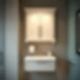 Elegant bathroom wall cabinet showcasing a towel rack in a modern setting