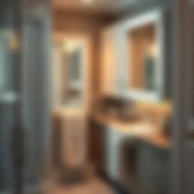 Functional Bathroom Storage with Chic Towel Rack Functional bathroom storage solution with a chic towel rack and modern aesthetics