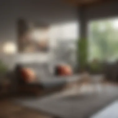 Elegant Living Room with Futon Elegant living room showcasing a 2 piece futon mattress in a modern setting