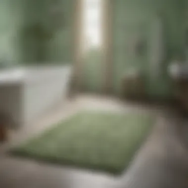 Elegant light green bathroom rug set enhancing the ambiance