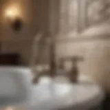 Elegant vintage bathtub faucet with intricate designs