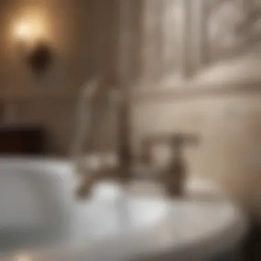 Elegant vintage bathtub faucet with intricate designs
