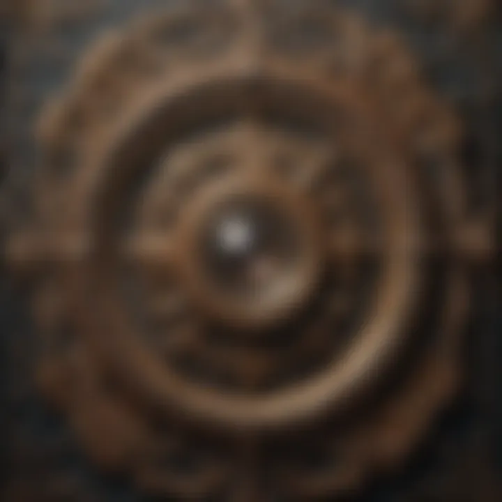 Close-up of intricate details and textures in a vintage poster