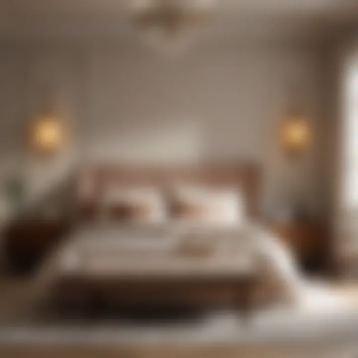 A serene bedroom adorned with warm neutral tones