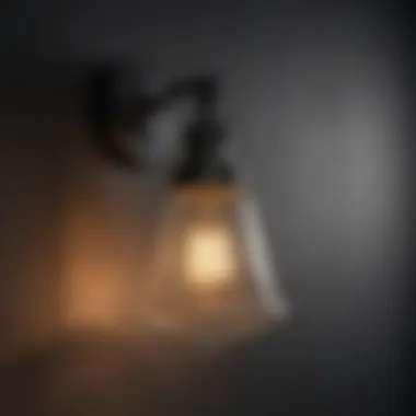 Vintage-inspired black wall sconce enhancing bathroom decor