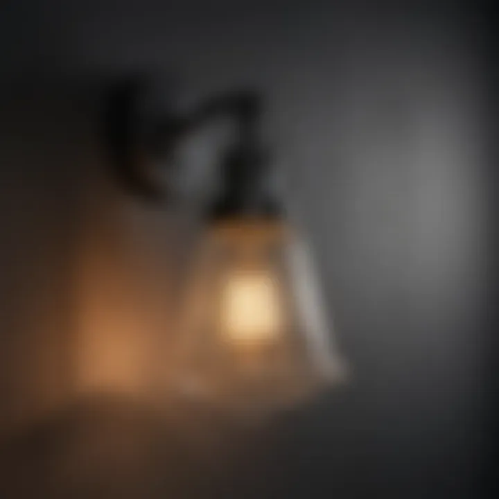 Vintage-inspired black wall sconce enhancing bathroom decor