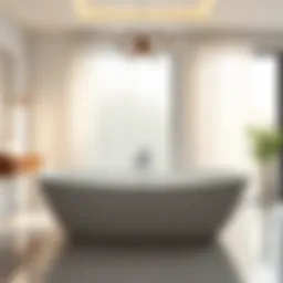 Elegant wide bathtub in a modern bathroom setting