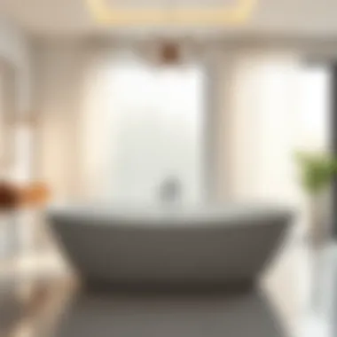 Elegant wide bathtub in a modern bathroom setting