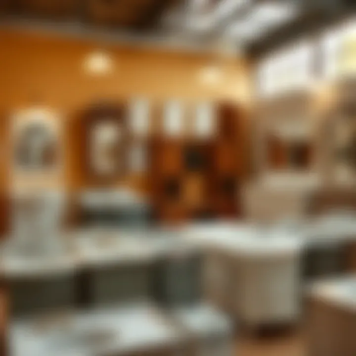 Variety of Surplus Bathroom Vanities Variety of surplus bathroom vanities in a display