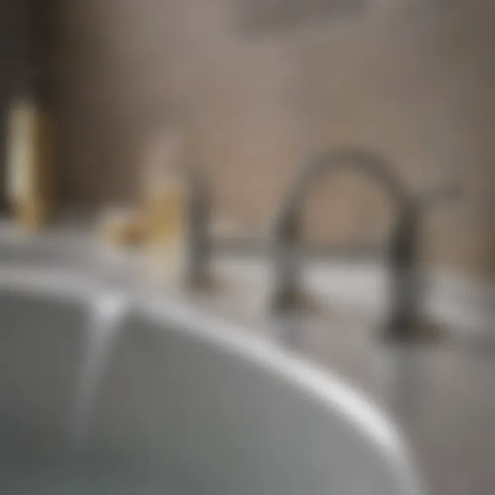 Close-up of faucet functionality and features