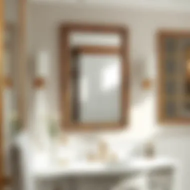 Elegant bathroom featuring a 20 x 36 mirror framed in a classic style