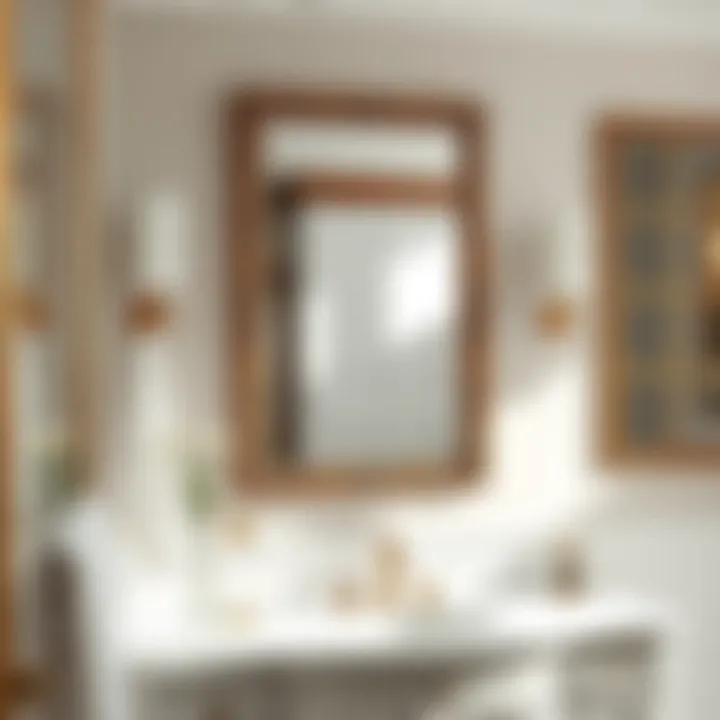 Elegant bathroom featuring a 20 x 36 mirror framed in a classic style