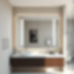 Sleek modern bathroom with a stunning 20 x 36 rectangular mirror