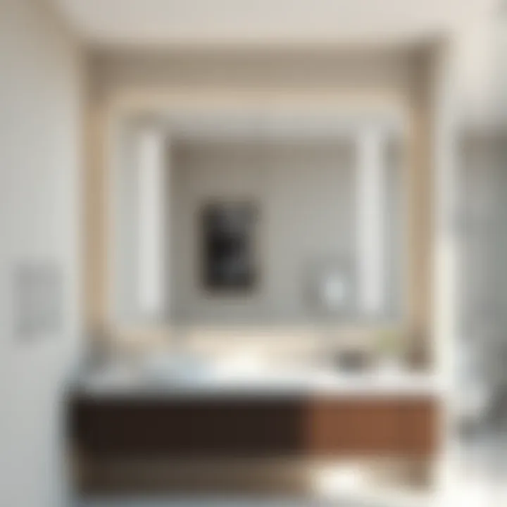 Sleek modern bathroom with a stunning 20 x 36 rectangular mirror