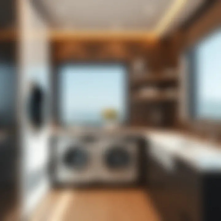 Integrated Design for Modern Living Elegant hideaway laundry folding table integrated into a modern laundry room