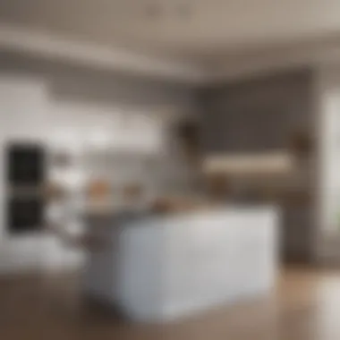 Innovative Kitchen Functionality Stylish kitchen layout emphasizing functional spaces and innovative storage solutions