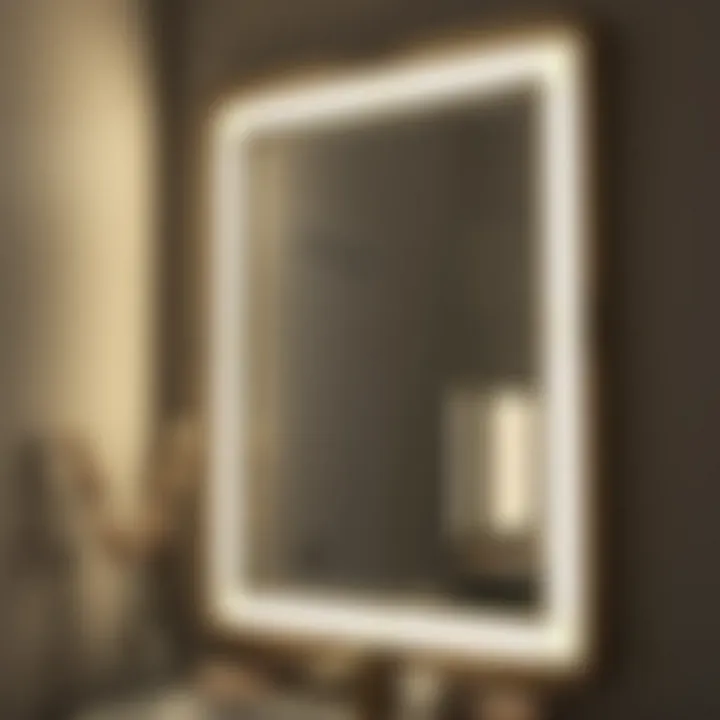 Elegant framed mirror with ambient lighting