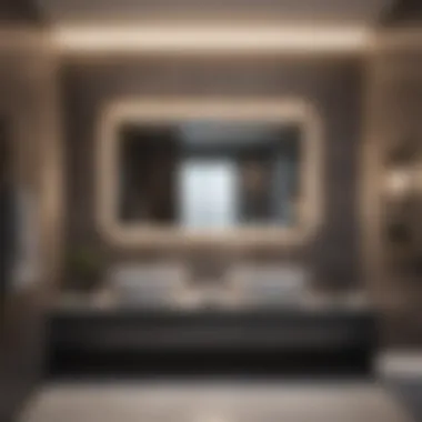 Sleek Modern Bathroom Design Sleek modern bathroom with minimalist design and natural light