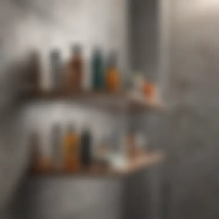 Minimalist shower shelf showcasing organization