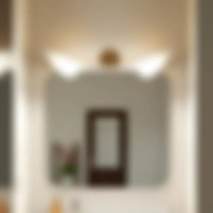 Sleek contemporary vanity lights above a stylish mirror