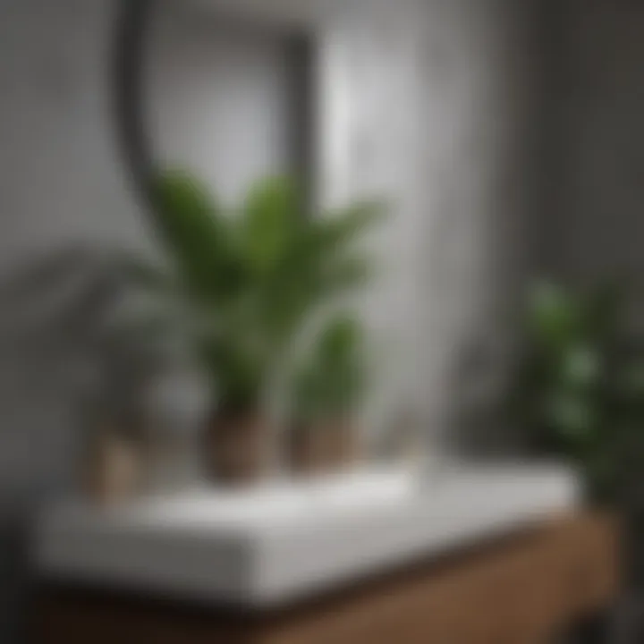 Stylish plant arrangements on a bathroom shelf