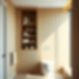 Elegant in-wall storage featuring a modern design