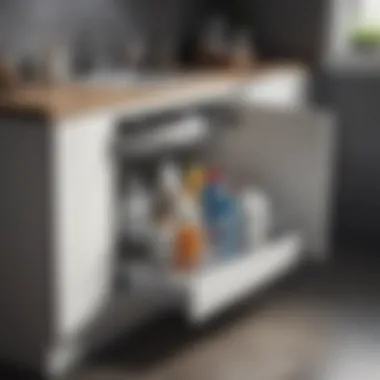 Compact Under-Sink Storage Solution Compact under-sink storage for laundry products