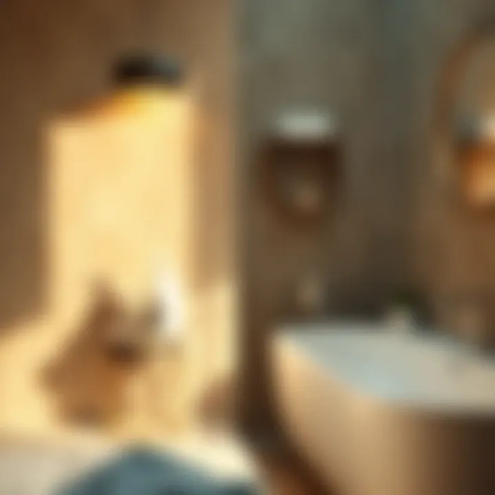 Plastic stand supporting hygiene products in a bathroom