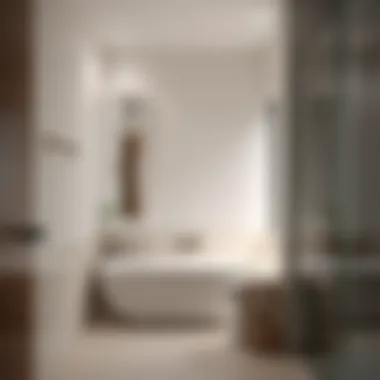 Sleek and Space-Saving Design Elegant minimalist bathroom with sleek fixtures