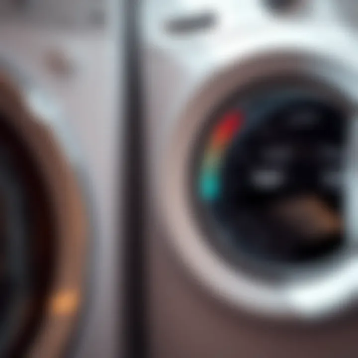 Optimal Washing Temperature Thermometer displaying high temperature next to a washing machine