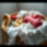 Freshly Laundered Fabrics Laundry basket filled with fresh, clean clothes