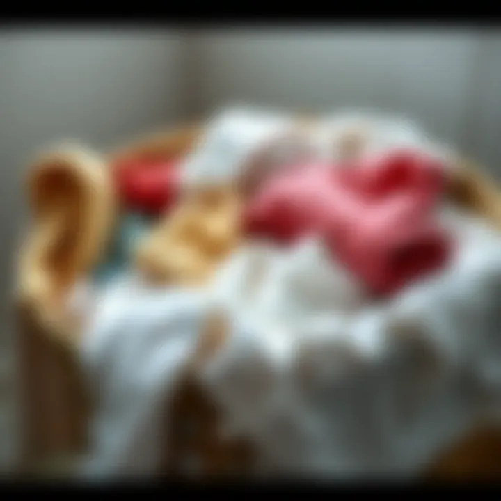 Freshly Laundered Fabrics Laundry basket filled with fresh, clean clothes