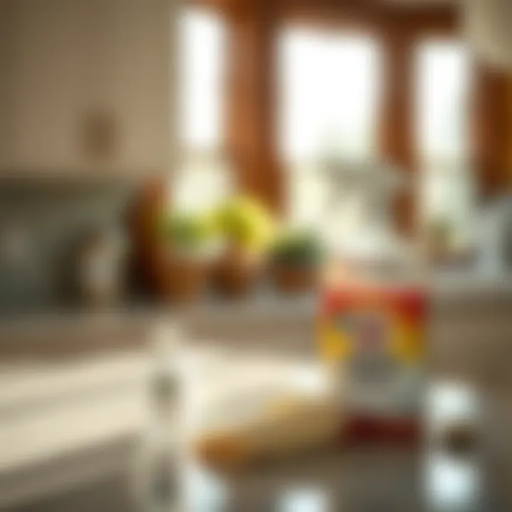 Natural Disinfection Alternatives Natural disinfectants like vinegar and baking soda on a countertop