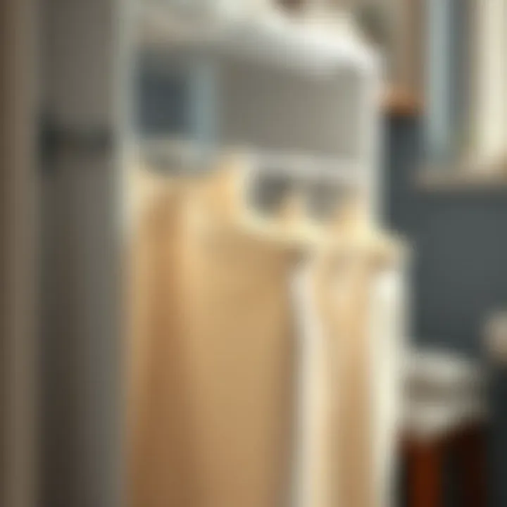 A close-up of a laundry bag frame with functional features