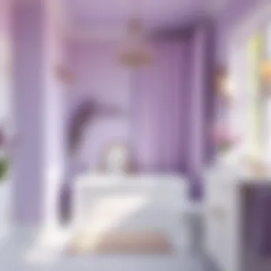 Serene Bathroom with Lavender Color Palette Mood-enhancing lavender color palette in a serene bathroom