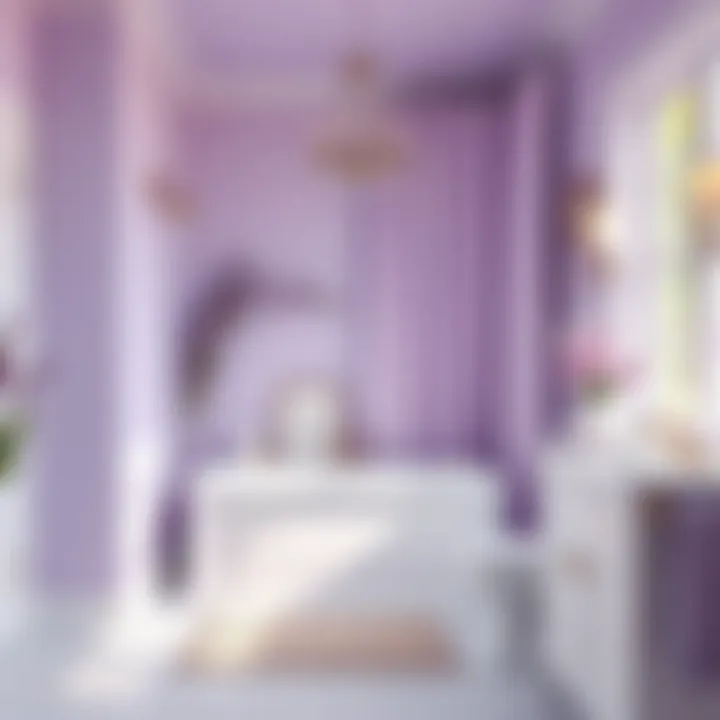 Serene Bathroom with Lavender Color Palette Mood-enhancing lavender color palette in a serene bathroom