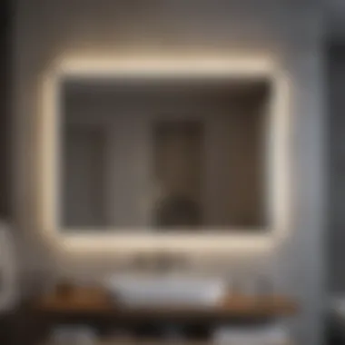 Elegant LED Bathroom Lighting Above Mirror Elegant LED bathroom lights above a mirror