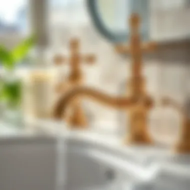 Close-up of Lefroy Brooks faucet detailing and craftsmanship