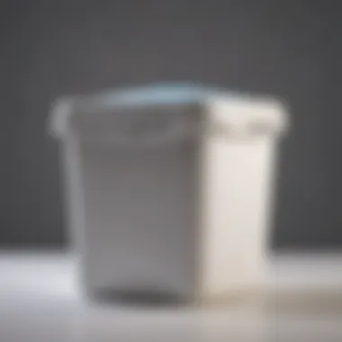 Ergonomic Container Design Close-up of a laundry powder container illustrating its ergonomic design.