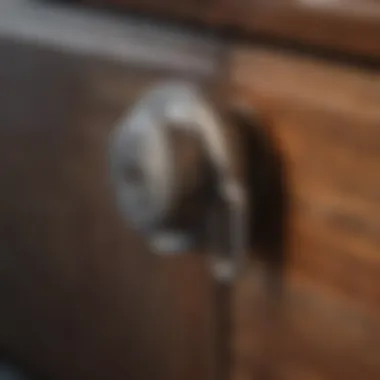 Stylish lock feature on storage bench