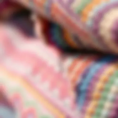 Intricate Fabric of Missoni Towels Close-up of the intricate fabric and vibrant colors of a Missoni bath towel.