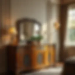 Elegant wooden dresser with intricate design