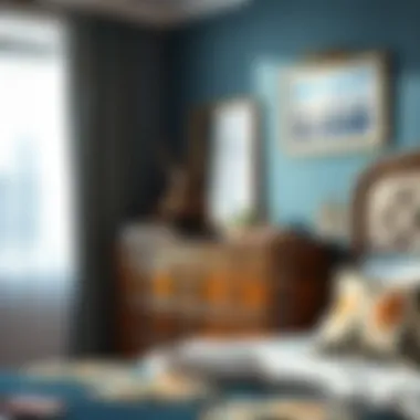 Stylish dresser enhancing bedroom decor