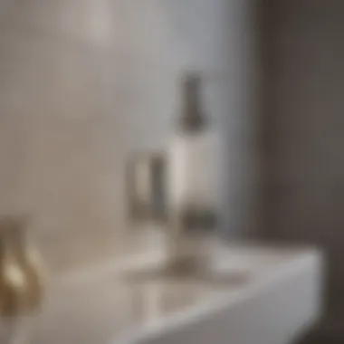 Sleek and Modern Design Sleek modern mounted soap dispenser in a contemporary bathroom setting