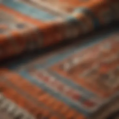 Close-up of the intricate textures and materials used in Navajo bath mats