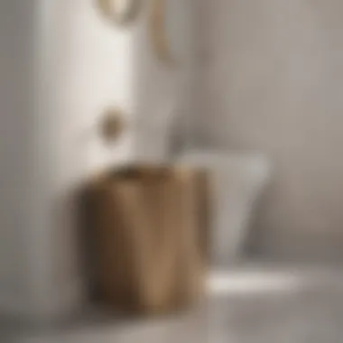 Elegant small wastebasket blending seamlessly with contemporary bathroom decor