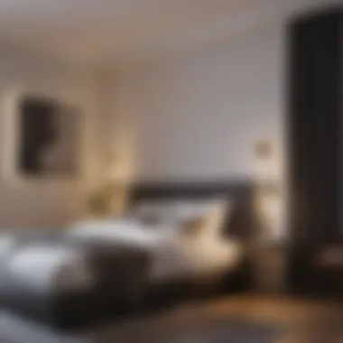 A modern smart lighting setup in a stylish bedroom