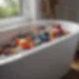 Organized storage for bathtub toys